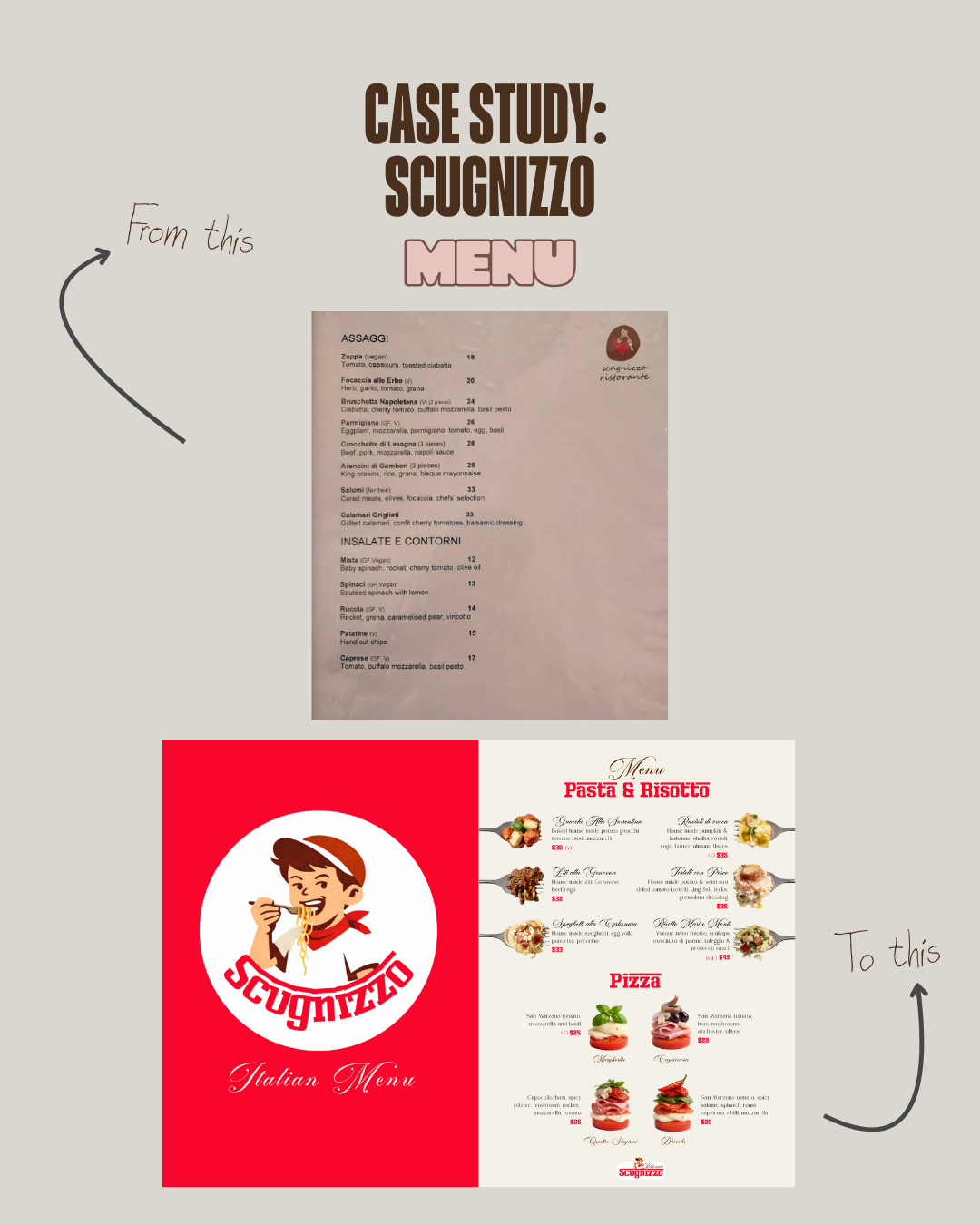 Scugnizzo Ristorante — Menu redesign